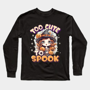 Too Cute To Spook Redhead Chibi Anime Witch Long Sleeve T-Shirt